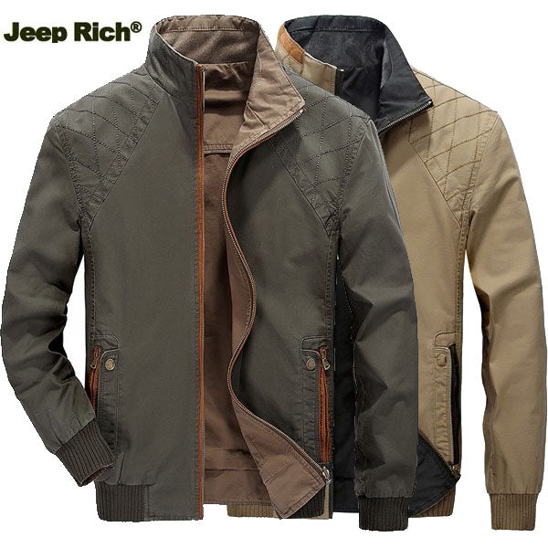 Jeep Rich Mens Casual Reversible Stand Collar Jacket